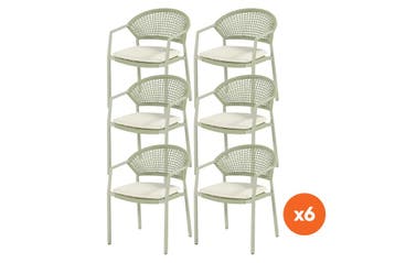 Set van 6 - Hartman Taragona stapelbare rope dining, Verzenden, Nieuw, Overige materialen