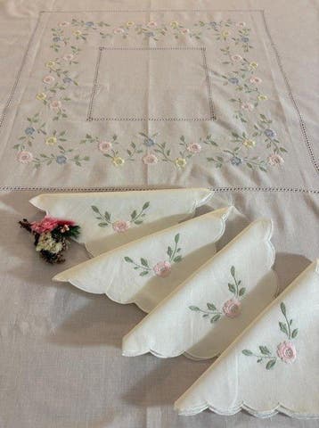 Tafelkleed (9) - 170 cm - 170 cm, Antiek en Kunst, Antiek | Kleden en Textiel
