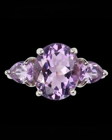 Amethist - Zilver, Drie-eenheidsring van amethisten:, Antiek en Kunst
