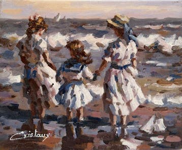 Francis Cristaux (1950) - Trois Copines et le petit Voilier