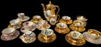 Koffie- en theeservies (15) - Porselein, Glazuur, verguld