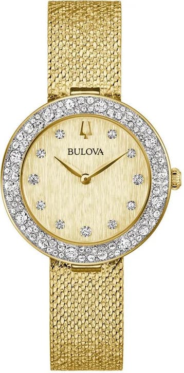 Bulova 98L321 Crystal Collection dameshorloge, Sieraden, Tassen en Uiterlijk, Horloges | Dames, Overige merken, Staal, Verzenden