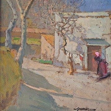 Ludovico Tommasi (1866-1941) - Contadina e vestiario al, Antiek en Kunst, Kunst | Schilderijen | Klassiek