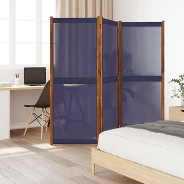 vidaXL Kamerscherm met 3 panelen 210x180 cm donkerblauw, Verzenden, Nieuw