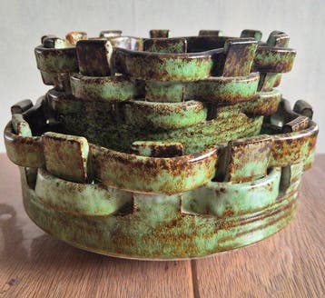 Schaal (2) - Keramiek - Basketweave schalen