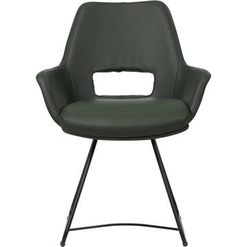 Set van 6 Leren eetkamerstoelen Zippy - Toledo Verde, Ophalen of Verzenden, Nieuw, Leer