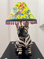 Tafellamp - Keramiek, Messing, Textiel