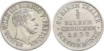 1/2 zilvergroschen 1832 A Brandenburg-Preussen Pruisen Fr..., Verzenden