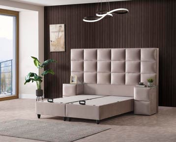 Opberg Boxspring Veneza - diverse maten, Verzenden, Nieuw, Tweepersoons