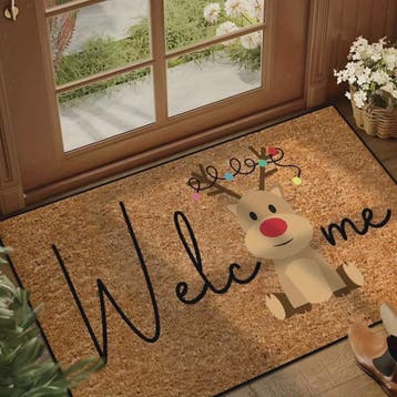 Kerst Deurmat met Rendier & Feestelijke Prints - Indoor/Outd