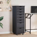 vidaXL Ladekast MOSS verrijdbaar massief grenenhout grijs, Huis en Inrichting, Kasten | Overige, Verzenden, Nieuw