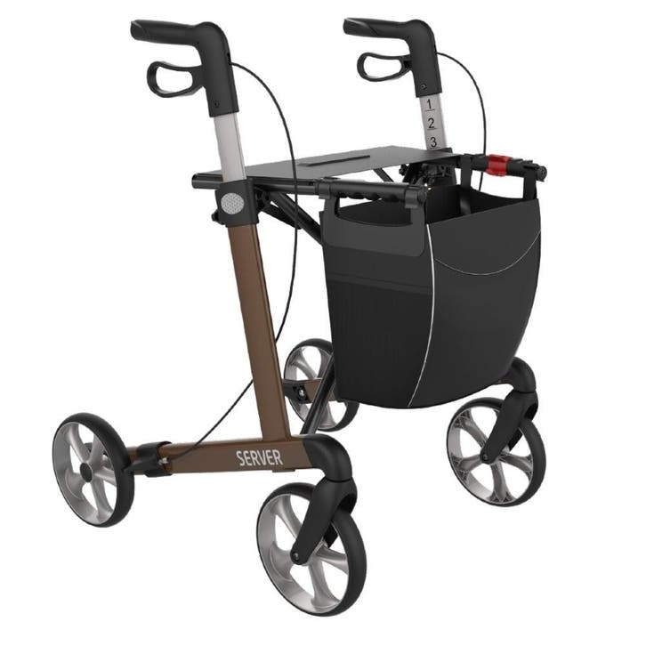 Rehasense Server lichtgewicht rollator STANDARD - Bruin, Diversen, Rollators, Ophalen of Verzenden