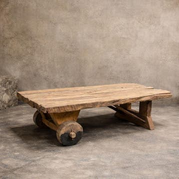 Salontafel Nomad met wielen | Teakhout, Ophalen of Verzenden, Nieuw