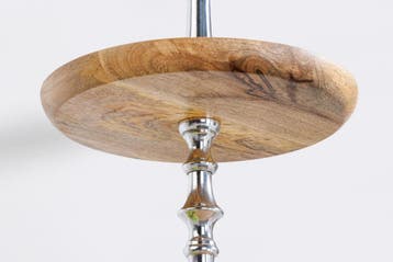Decoratieve taartschaal PURE NATURE 68cm zilver mangohout, Huis en Inrichting, Ophalen of Verzenden, Nieuw