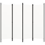 vidaXL Kamerscherm met 4 panelen 200x180 cm wit, Verzenden, Nieuw