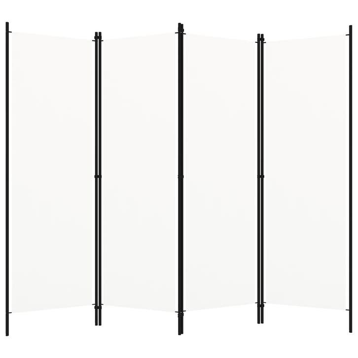 vidaXL Kamerscherm met 4 panelen 200x180 cm wit, Huis en Inrichting, Woonaccessoires | Kamerschermen, Nieuw, Verzenden