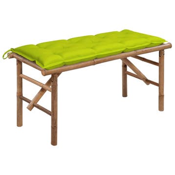 vidaXL Tuinbank inklapbaar met kussen 118 cm bamboe, Tuin en Terras, Tuinbanken, Verzenden, Nieuw, Hout