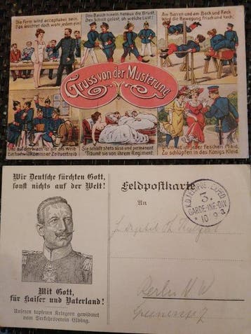 Militair Duitsland 90 ansichtkaarten - Wereldoorlog 1 -, Verzamelen, Gelopen