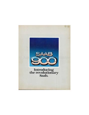 1979 SAAB 900 BROCHURE ENGELS, Boeken, Auto's | Folders en Tijdschriften, Nieuw, Author