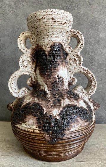 Vaas - H. 30,5 cm - Steengoed - Vaas Fat Lava, Antiek en Kunst