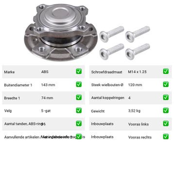 Wiellager BMW 1 Serie 125 d (F20) Van 2012-03 tot 2019-06 -, Verzenden, Nieuw, BMW
