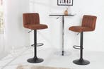 Draaibare retro barkruk PORTLAND vintage bruine barkruk -, Huis en Inrichting, Barkrukken, Ophalen of Verzenden, Nieuw