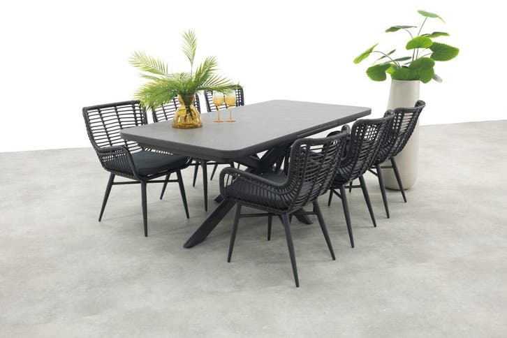 VDG Jasmine/Montreal verstelbare tuinset (7-delig) -, Tuin en Terras, Tuinsets en Loungesets, Tuinset, Nieuw, Wicker, Verzenden