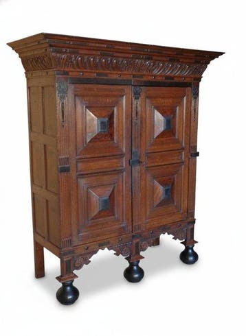 Kast - Gelderse kussenkast ca. 1650 - Eik, Ebbenhout - Zeer