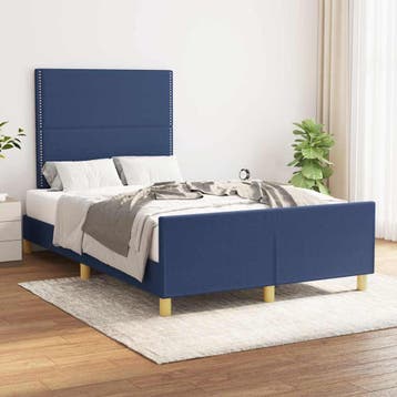vidaXL Bedframe zonder matras 120x200 cm stof blauw, Nieuw, Twijfelaar, 120 cm, 200 cm