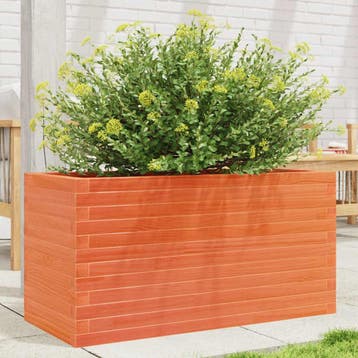 vidaXL Plantenbak 90x40x45,5 cm massief grenenhout wasbruin, Tuin en Terras, Bloembakken en Plantenbakken, Verzenden, Nieuw, Hout