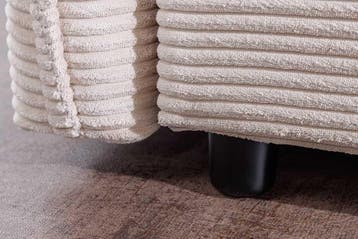 Design slaapbank APARTMENT 215cm beige corduroy 3-zits bank, Ophalen of Verzenden, Nieuw