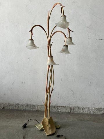 streggio - Lamp - Hout, Glas, Metaal - Bloemenlamp, Nieuw
