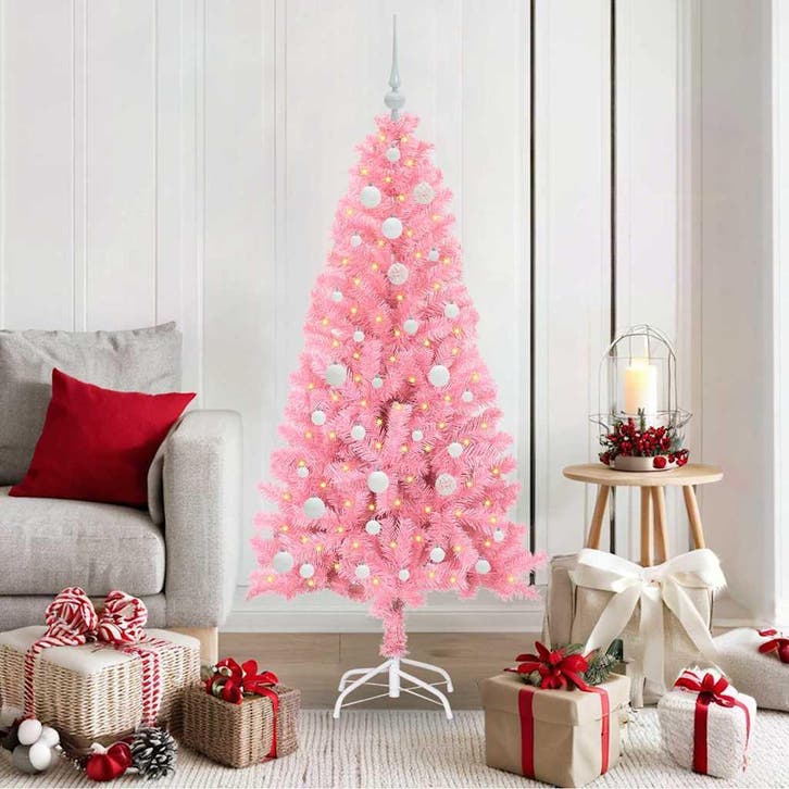 vidaXL Kerstboom Roze 150 cm PVC, Diversen, Kerst, Nieuw, Verzenden