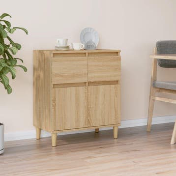 vidaXL Dressoir 60x35x70 cm bewerkt hout sonoma eikenkleurig, Huis en Inrichting, Verzenden, Nieuw, 50 tot 100 cm, 25 tot 50 cm