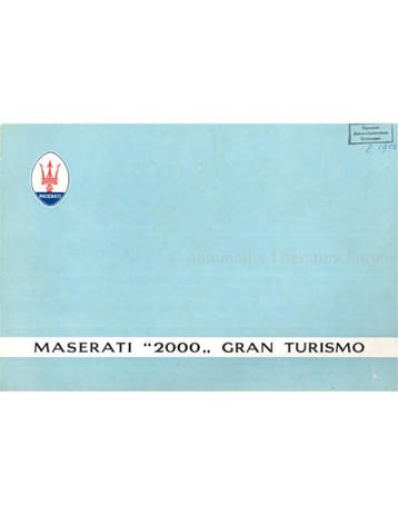 1956 MASERATI A6G 2000 GT BROCHURE ITALIAANS, Nieuw, Author