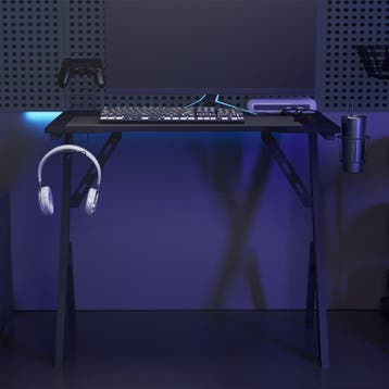 vidaXL Gamingbureau met Y-vormige poten 90x60x75 cm zwart, Huis en Inrichting, Bureaus, Verzenden, Nieuw