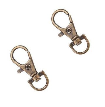 2x mini swivel karabijnhaak - BRONS - 35mm, Ophalen of Verzenden, Nieuw