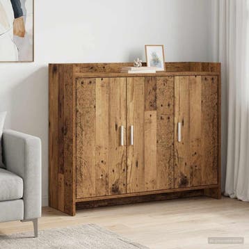 vidaXL Dressoir Oud hout 98,5 x 33 x 80 cm Bewerkt hout, Verzenden, Nieuw, Overige houtsoorten, Minder dan 50 cm