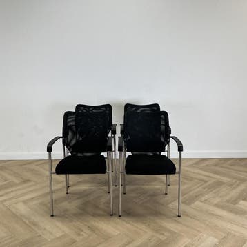 Triple E Anna vergaderstoel (set van 4)  licht gewicht, Huis en Inrichting, Stoelen, Gebruikt, Zwart, Ophalen of Verzenden, Eén