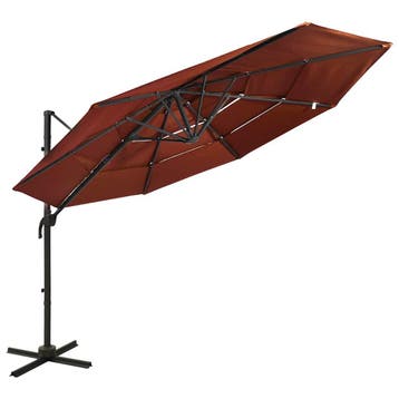 vidaXL Parasol 4-laags met aluminium paal 3x3 m, Verzenden, Nieuw, 3 tot 4 meter