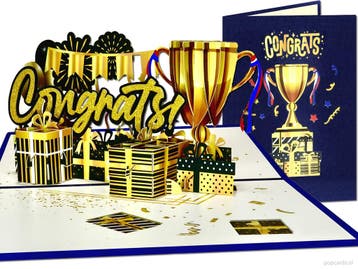 3D Gouden Beker Pop-up Kaart - Geslaagd! De Ultieme Felic..., Verzenden, Nieuw