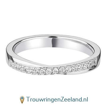 Aanschuifring in 9/18 karaat witgoud of platina 950 Twist..., Verzenden, Nieuw
