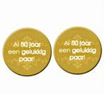 2 buttons al 50 jaar een gelukkig paar, Hobby en Vrije tijd, Verzenden, Nieuw, Versiering, Geboorte of Huwelijk