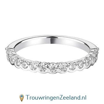 Aanschuifring in 9/18 karaat witgoud of platina 950 Vlakk..., Verzenden, Nieuw