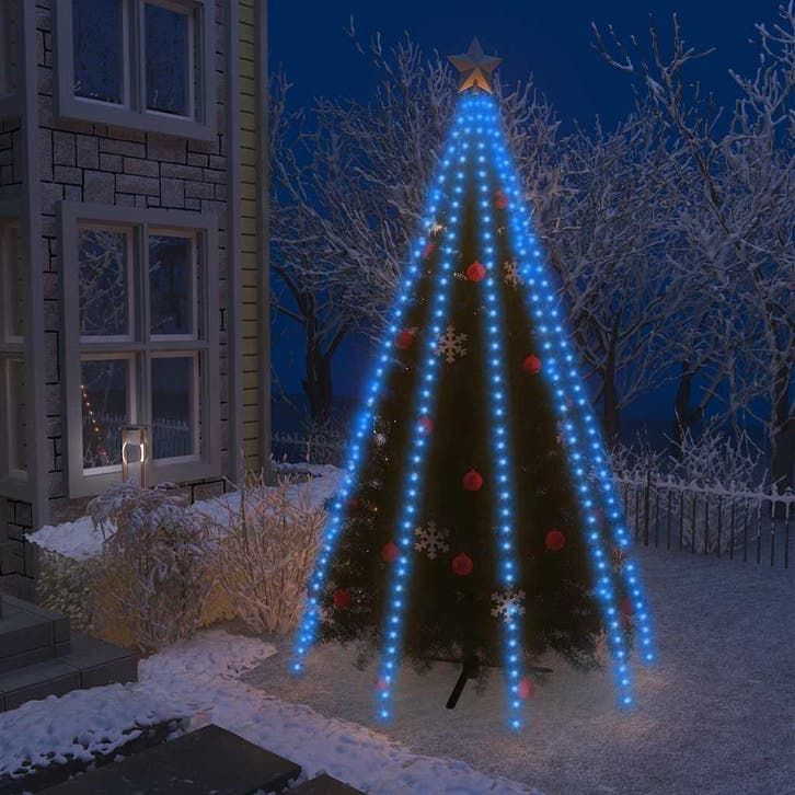 vidaXL Kerstboomverlichting met 400 LEDs blauw net 400 cm, Tuin en Terras, Buitenverlichting, Nieuw, Kunststof, Verzenden