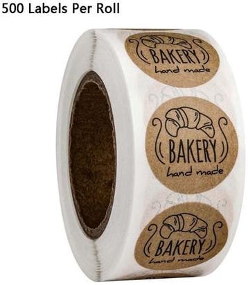 Sluitstickers bakery handmade rond etiket 2,5 cm rol 500, Ophalen of Verzenden, Nieuw