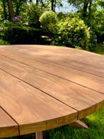 Ronde Tuintafel | Teakhout | Gratis bezorging en Montage |, Ophalen of Verzenden, Nieuw, Rond, Teakhout