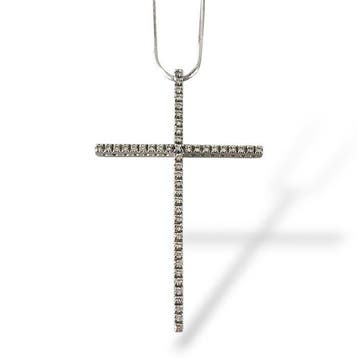 Ketting met hanger - 18 karaat Witgoud - 0.48ct. tw. Diamant