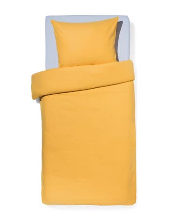 HEMA Dekbedovertrek 140x200/220cm zacht katoen geel, Verzenden, Nieuw, Geel