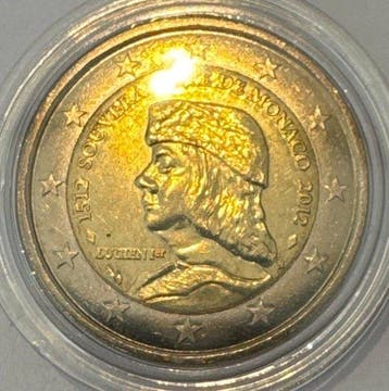 Monaco. 2 Euro 2012 Lucien Ier (Zonder minimumprijs)